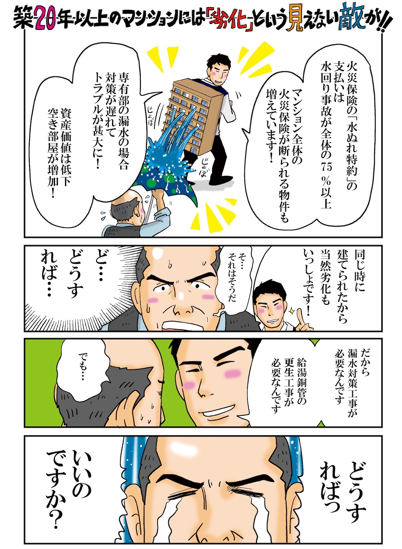 地区２０年以上のマンションには劣化という見えな敵が